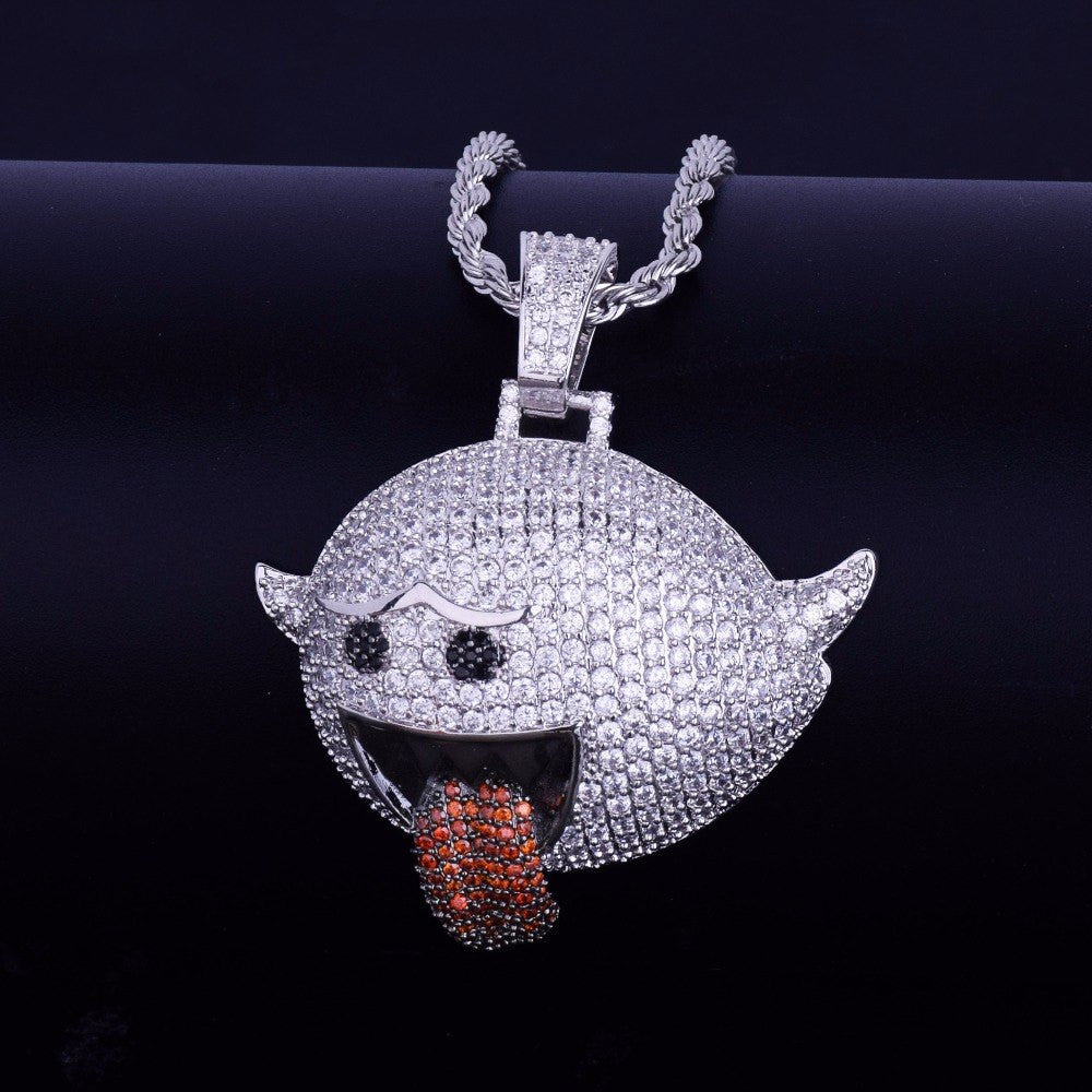 .925 Silver Mrario Ghost Hip Hop Pendant
