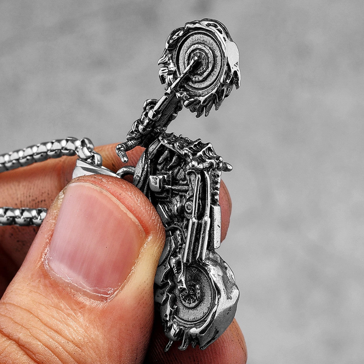 Ghost Rider | Street Wear No Fade Stainless Steel Motor Cycle Bike Pendant Chain Necklace