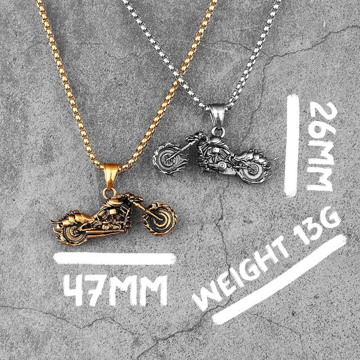 Ghost Rider | Street Wear No Fade Stainless Steel Motor Cycle Bike Pendant Chain Necklace