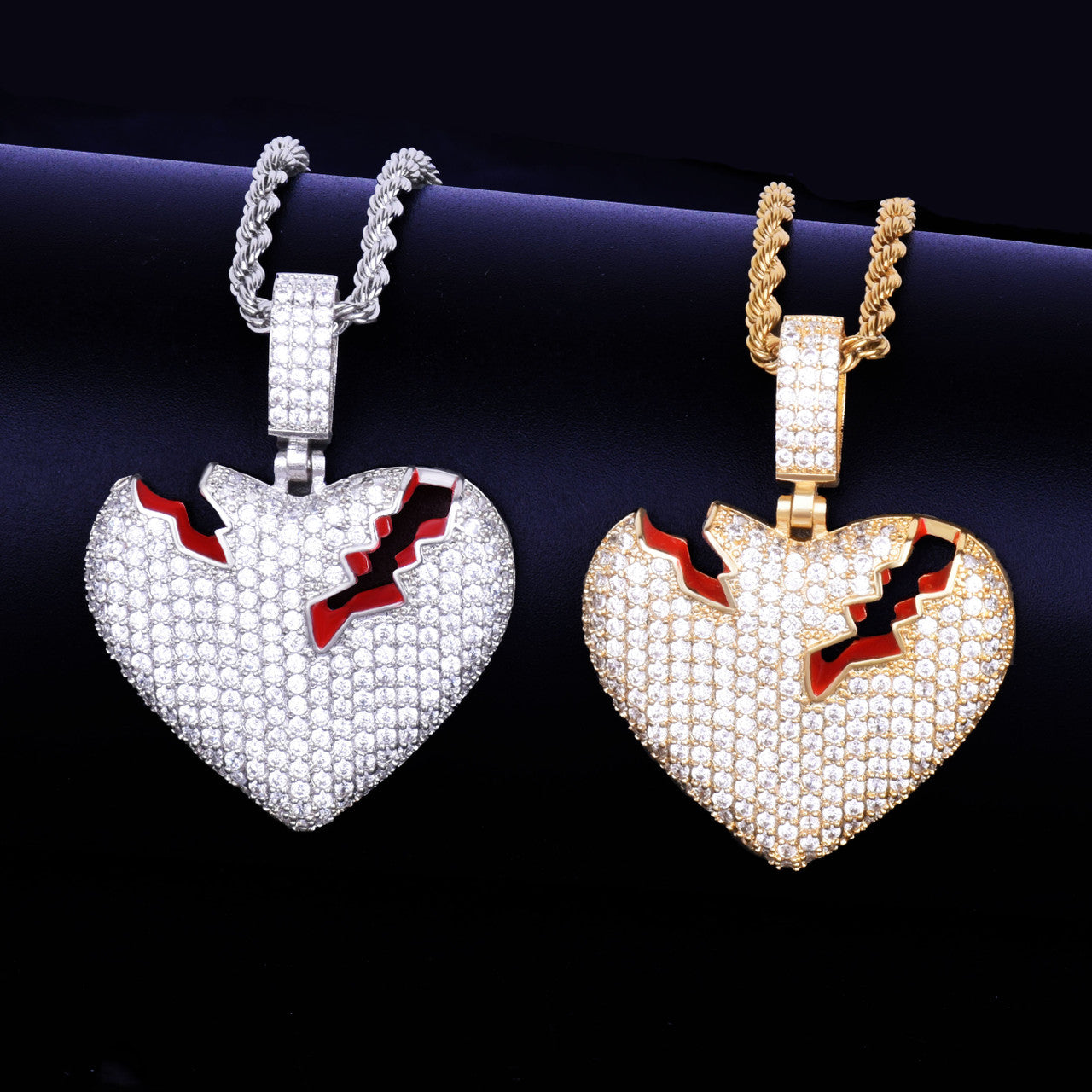 Broken Heart Hip Hop Pendant