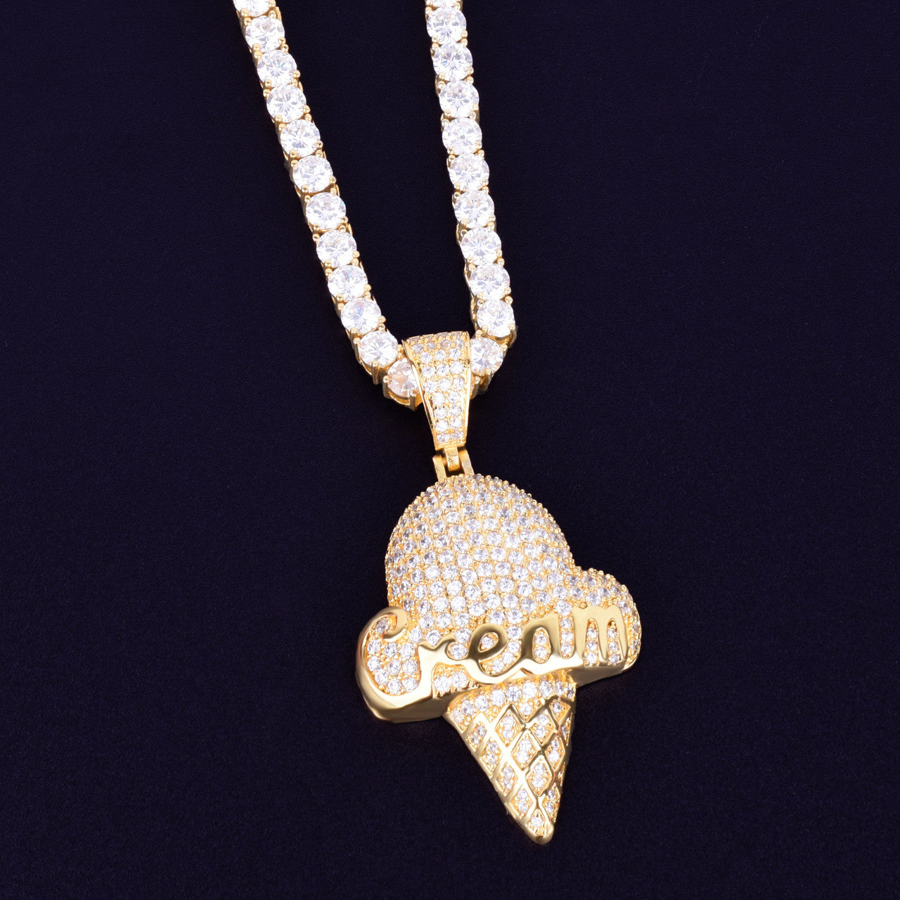 14k Gold Iced Cream Cone Chain