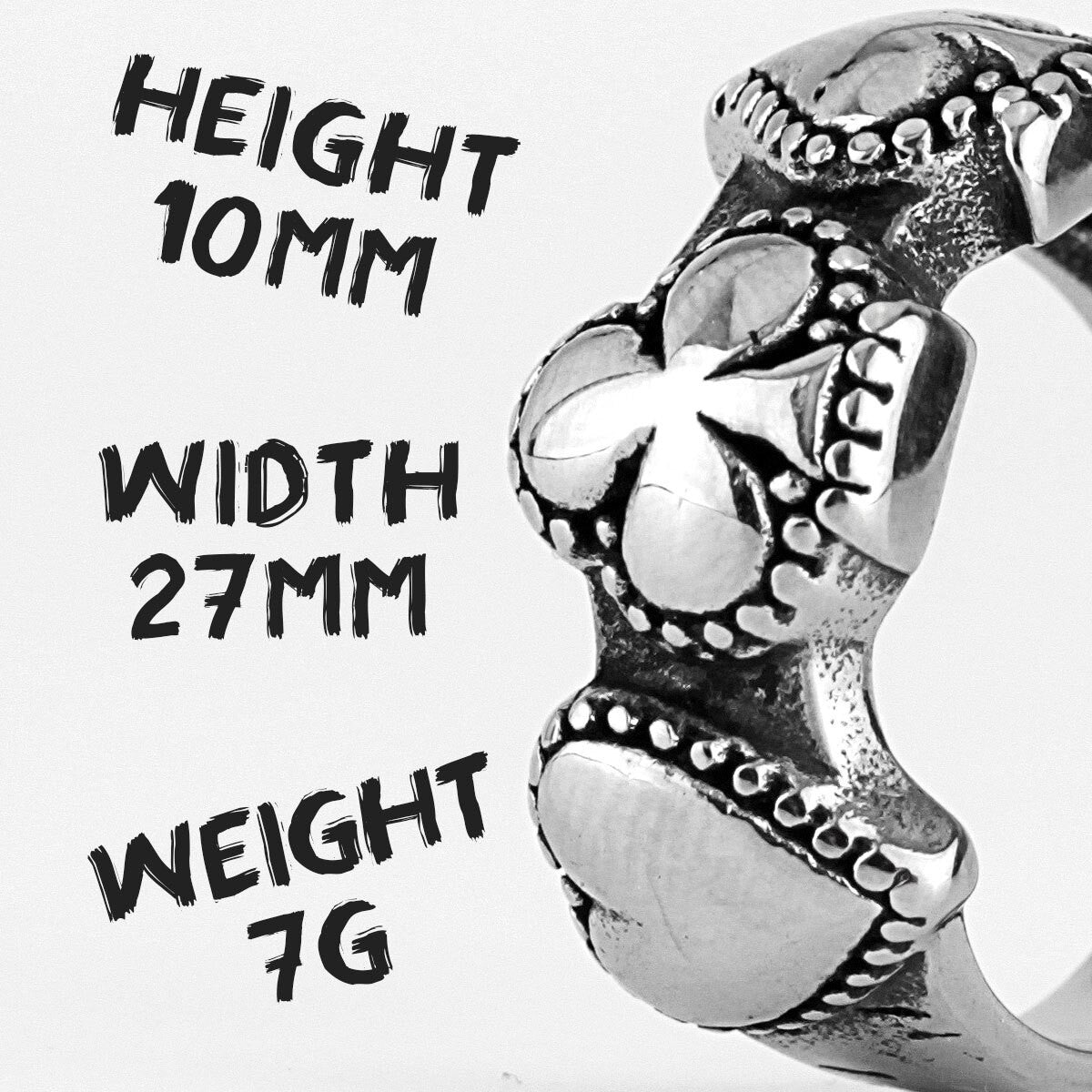 Lucky Streak Poker Ace Diamonds Hearts Clubs 316L Stainless Steel No Fade Rings