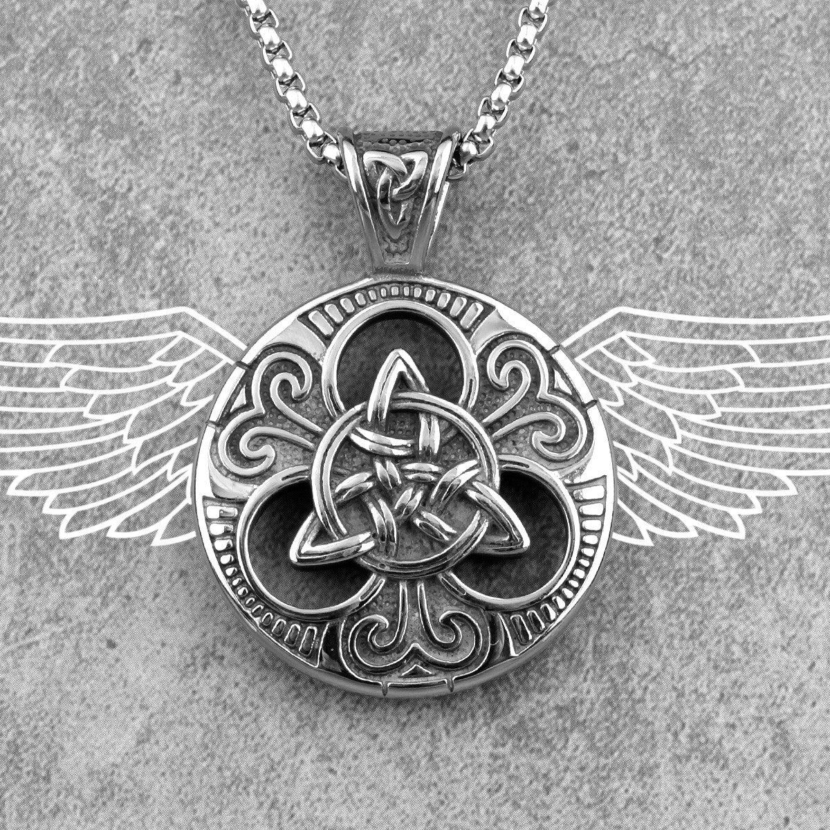 Mens 316L Stainless Steel Celtic Knot No Fade Street Wear Chain Necklaces