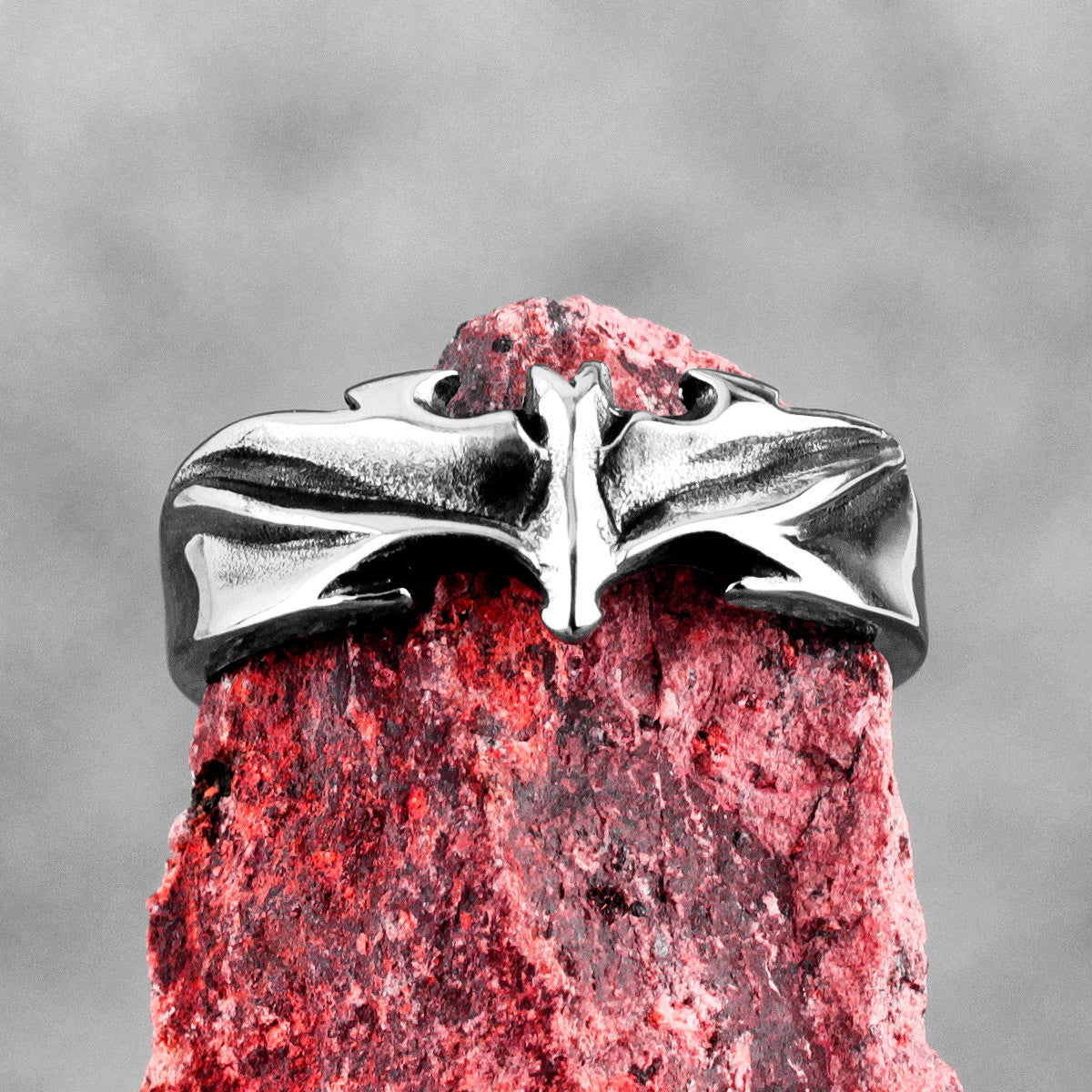 Mens Stainless Steel No Fade Gothic Vampire Bat Street Wear Rings