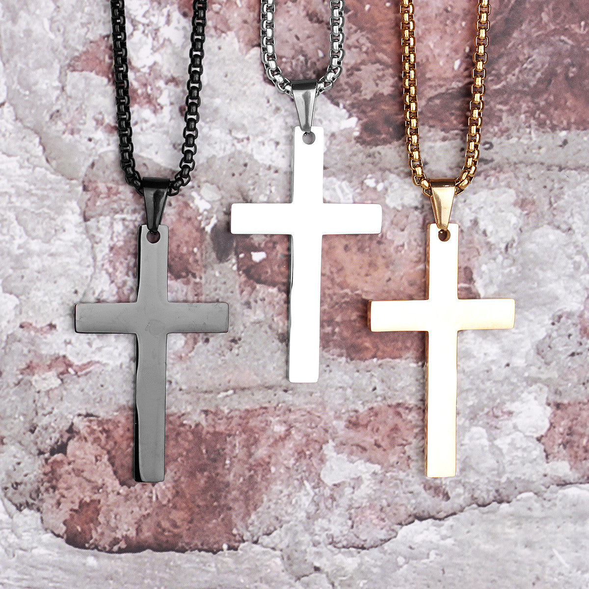 Escape The Flames | Simple Style 316L Stainless Steel Spiritual Cross Pendant