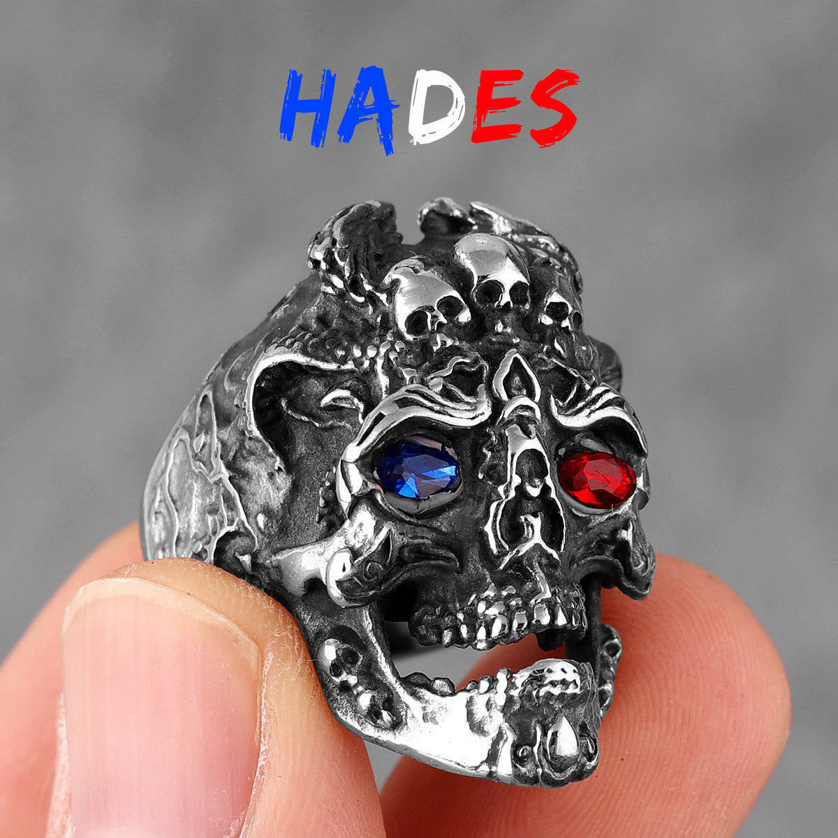Hades | 316L No Fade Stainless Steel Skull Street Wear Hell Fire Rings