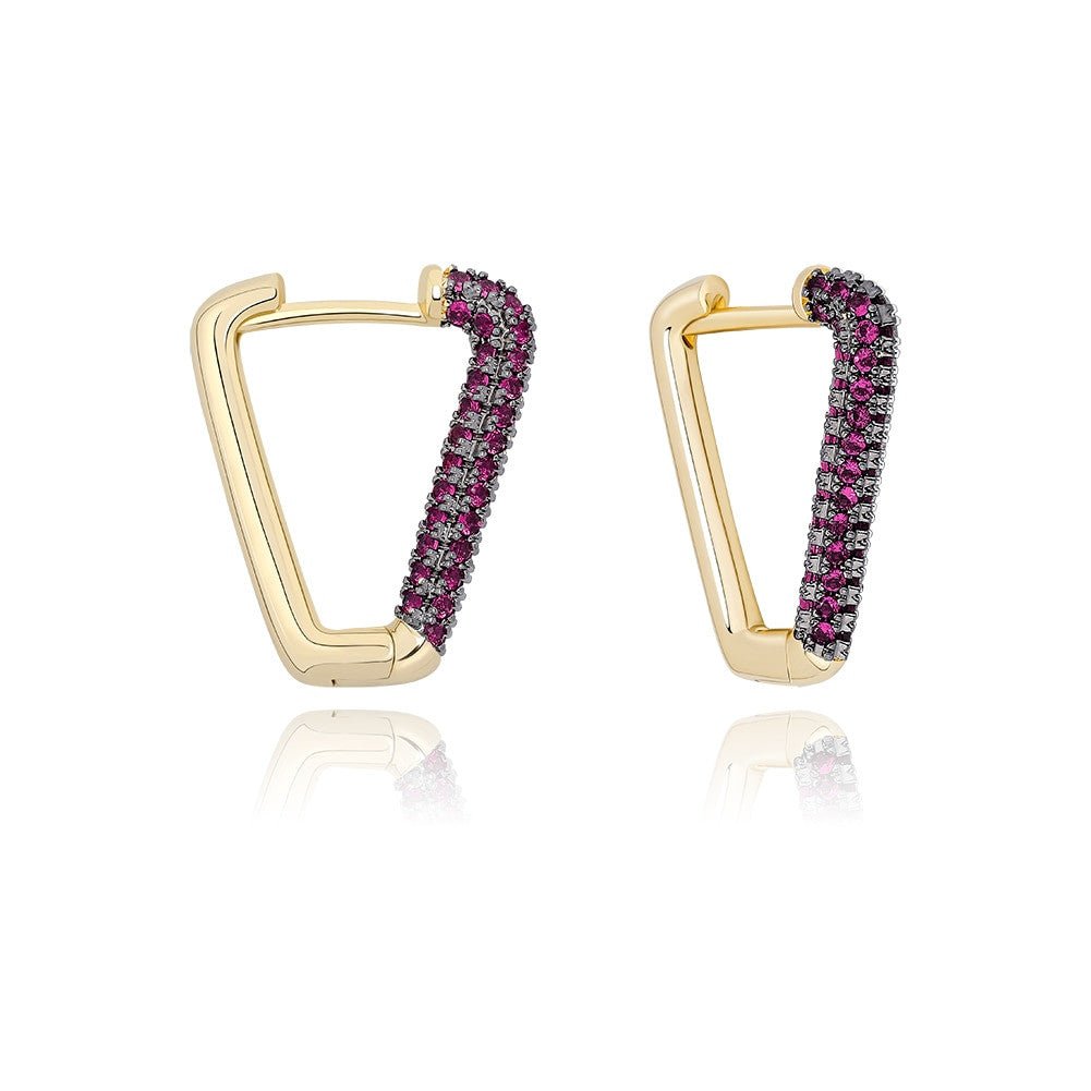 Ladies Hip Hop 4 Prong Trap Bling Bling Diamond Simulate Earrings