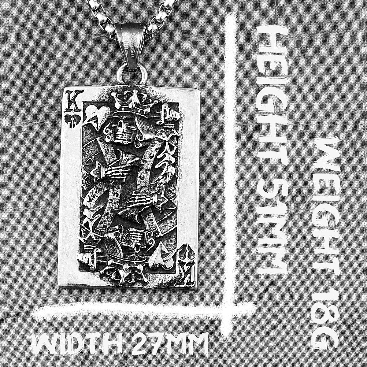King Of Spades | Stainless Steel Skull Spade King Poker Card Street Style Pendant