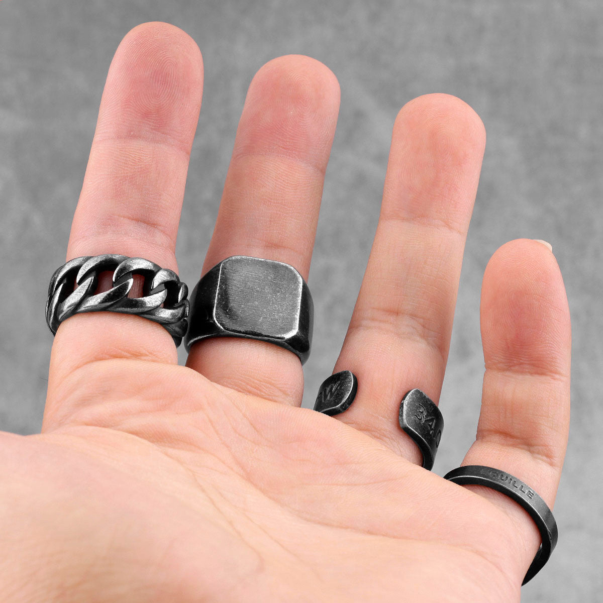 The Wrench | No Fade 316L Black Stainless Steel Grease Monkey Wrench Ring