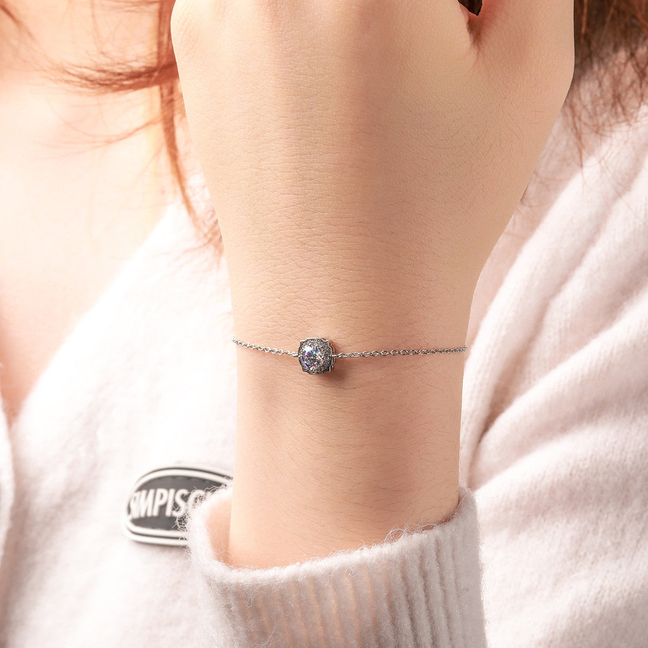 Ladies Genuine  0.5CT VVS Solid Sterling Silver Iced Luxury Bracelet