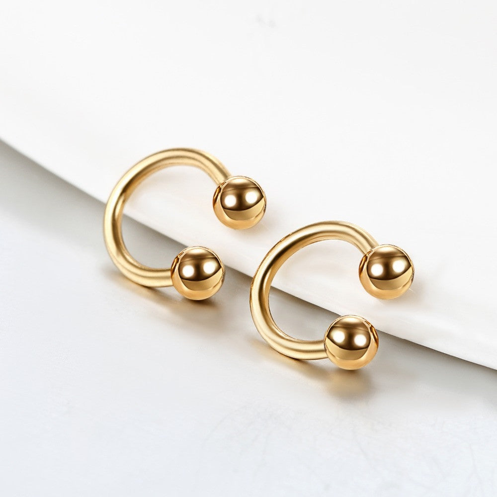 14k Gold Silver Black Over Solid Stainless Steel Bull Septum Nose Ring