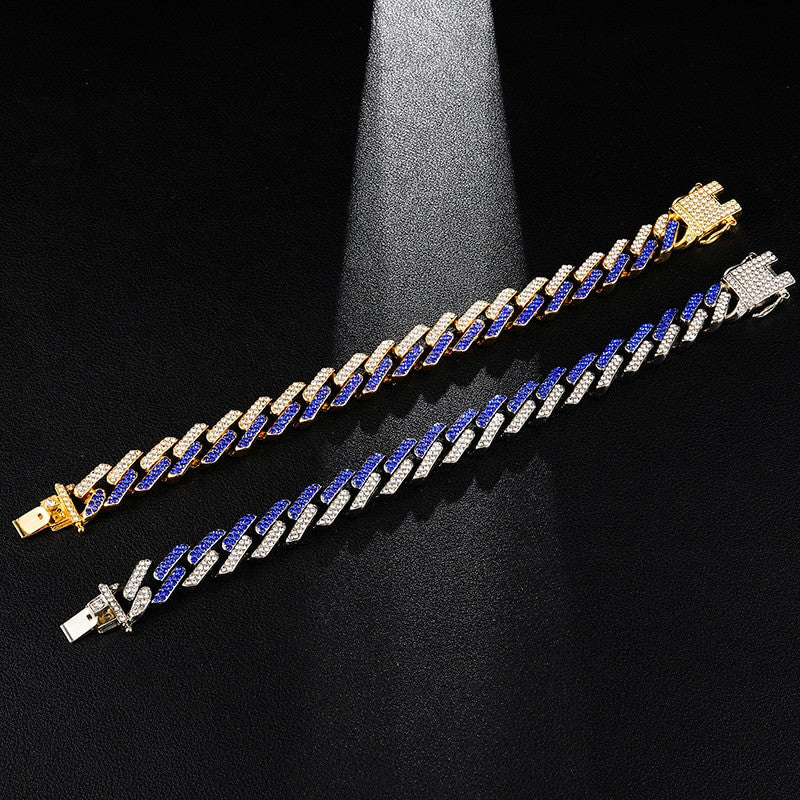 Hip Hop 15MM  Iced Full AAA Stone Designer Cuban Link Bracelet