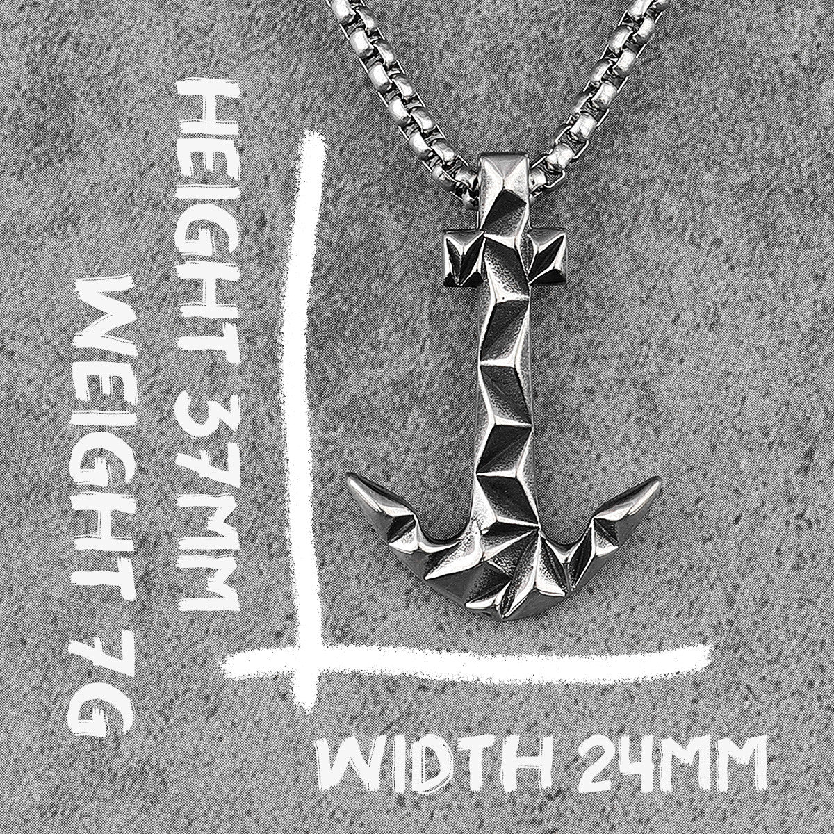 Cutting Anchor | 316L Stainless Steel Men's Nautical Carved Anchor Pendant