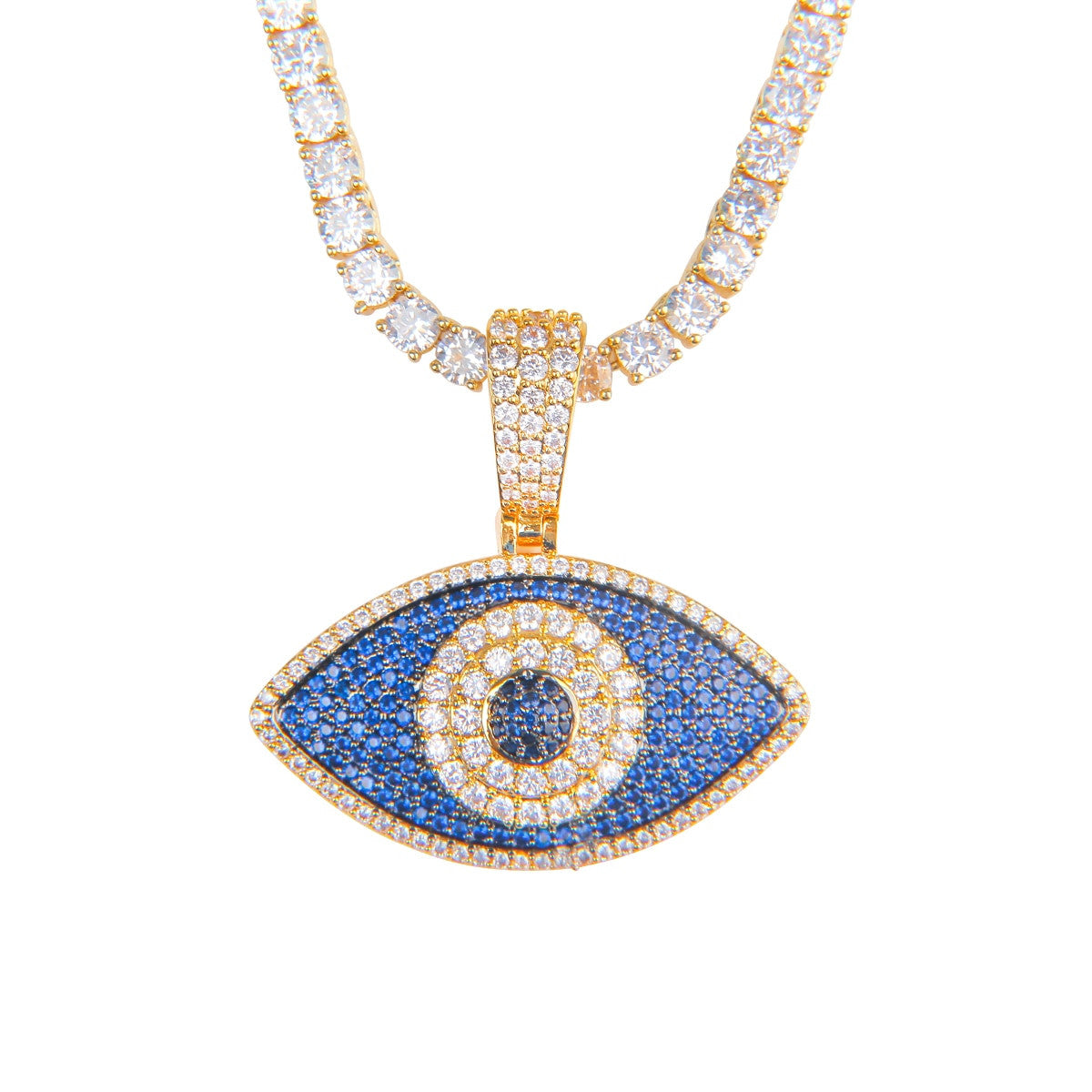 The All Seeing | VVS Diamond CZ Flooded Ice Eye Hip Hop Pendant Chain Necklace