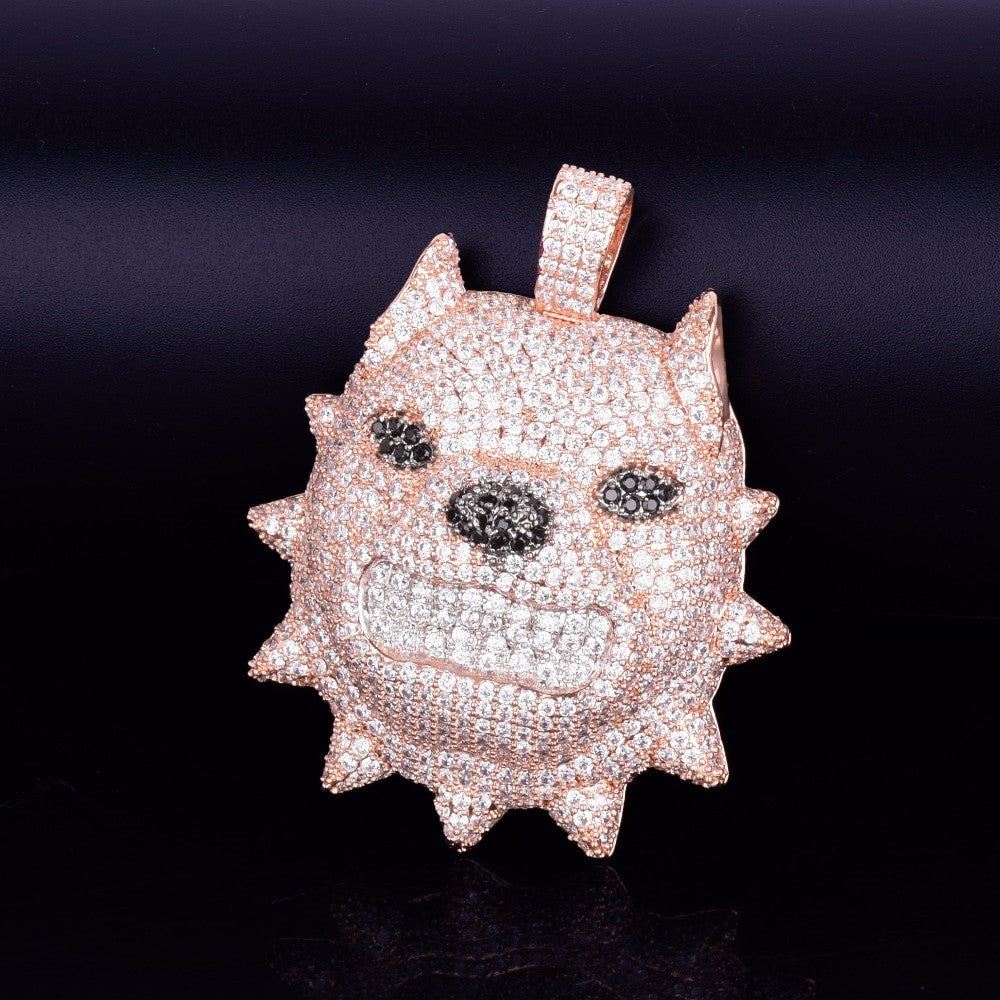 Pit Master | Growling Spiked Collar Pitbull Dog VVS Diamond CZ Hip