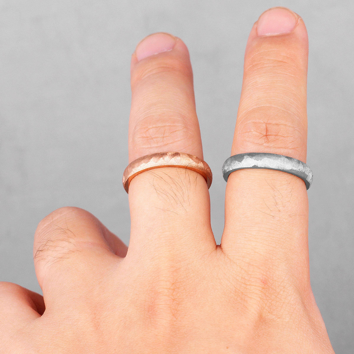 Charm Simple | 14k Gold Over No Fade Stainless Steel Brushed Couples Rings