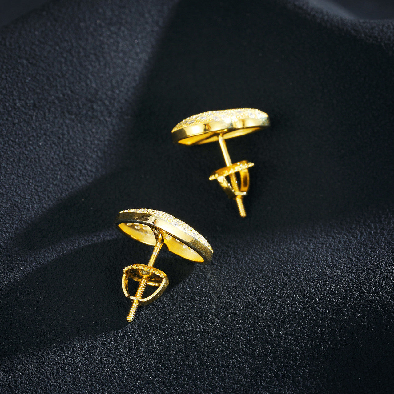 Luxury Genuine Lab Diamond .925 Sterling Silver Heart Bling Hip Hop Earrings