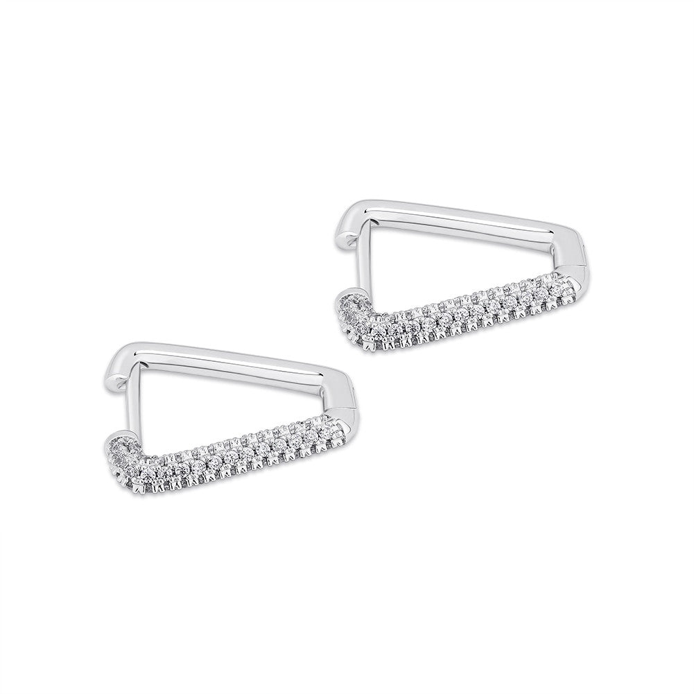 Ladies Hip Hop 4 Prong Trap Bling Bling Diamond Simulate Earrings