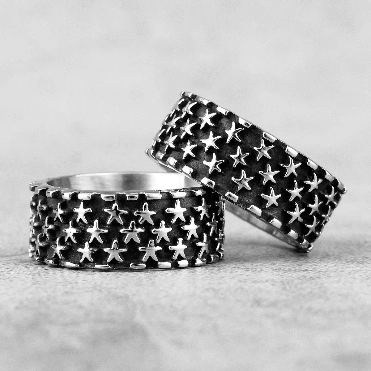 Stars Shine Bright Starry Night 316L Stainless Steel Street Wear Rings