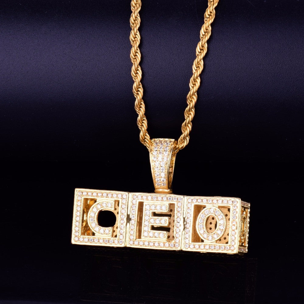 Golden Melody | Hip Hop Baby Block Custom Nameplate Pendant