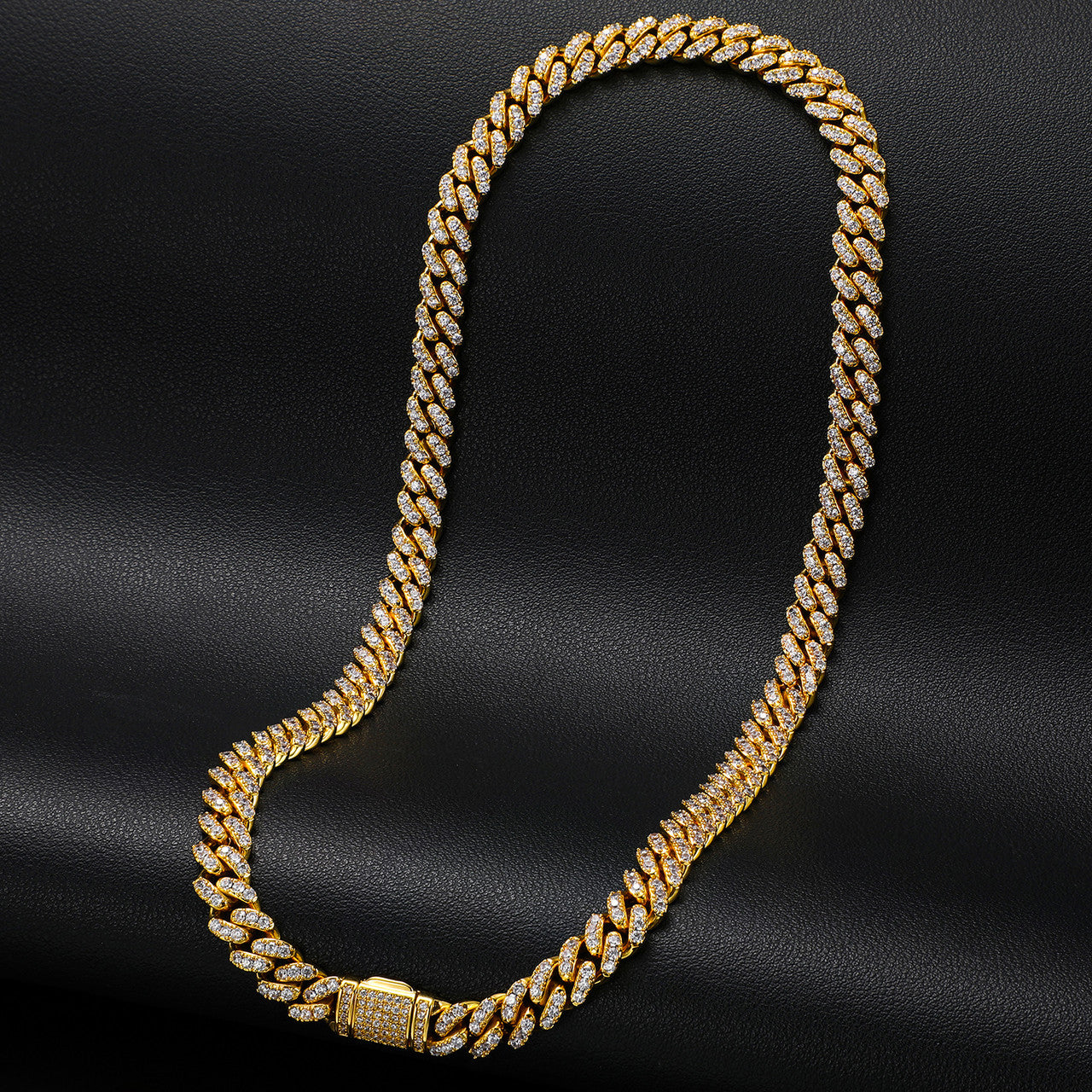 8mm 925 Solid Sterling Silver Genuine Lab Diamond Miami Cuban Link Chain Necklace