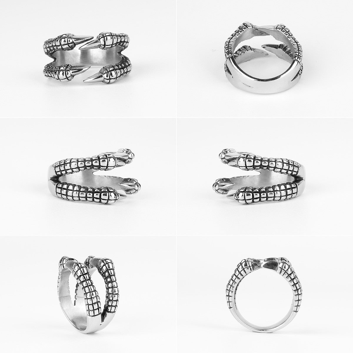 316L Dragon Claw Hand Bone No Fade Stainless Steel Street Wear Mens Fashion Rings