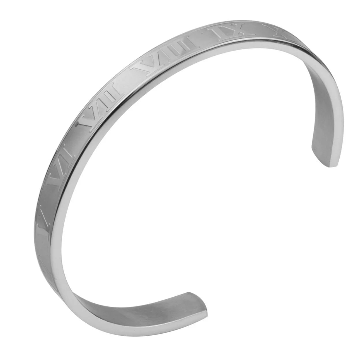 Rome | Luxury Titanium Stainless Steel Roman Numerals Gold Men's Cuff  Bracelets
