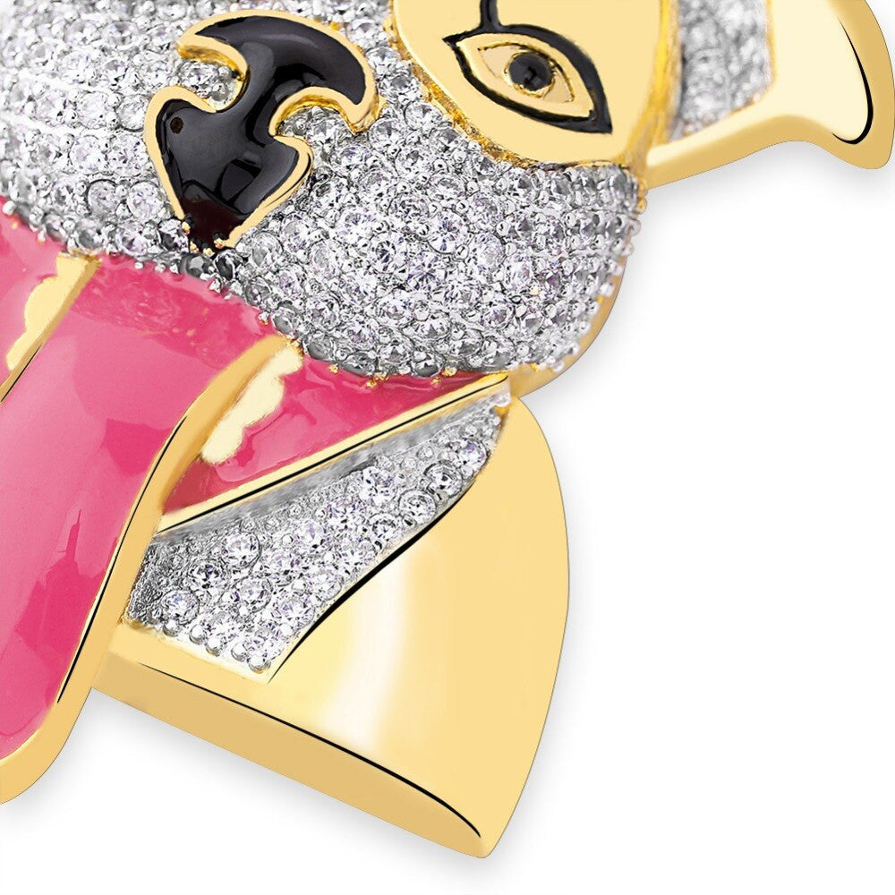 18k Gold Hip Hop Jewelry Duck Hunt AAA Micro Pave Hip Hop Dog Pendant Chain Necklace