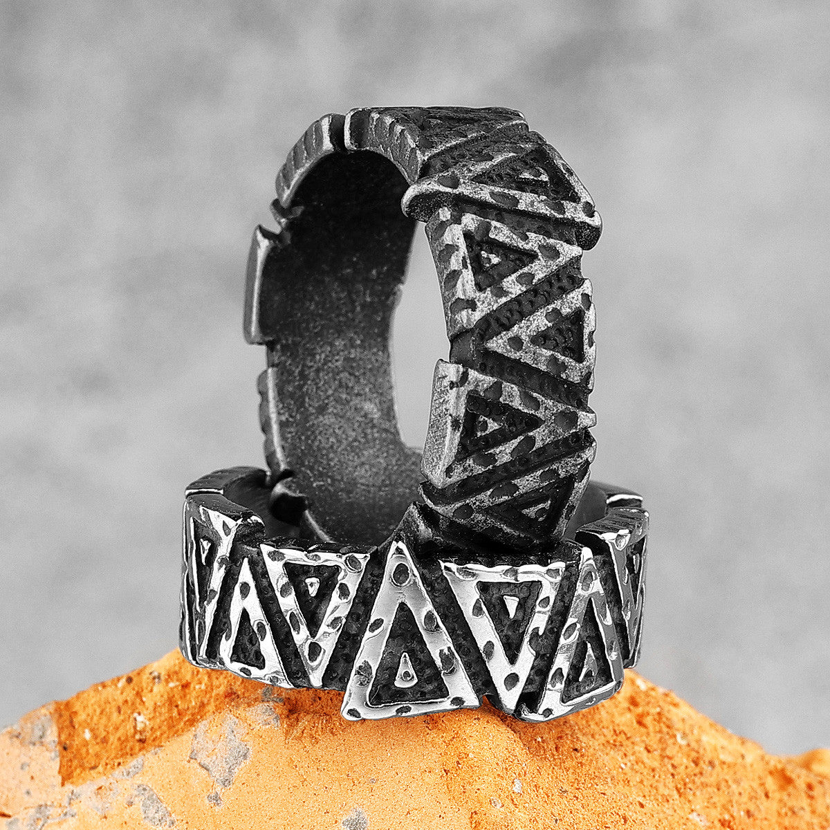 The Triangle | 316L No Fade Solid Stainless Steel Geometry Designer Men's Rings