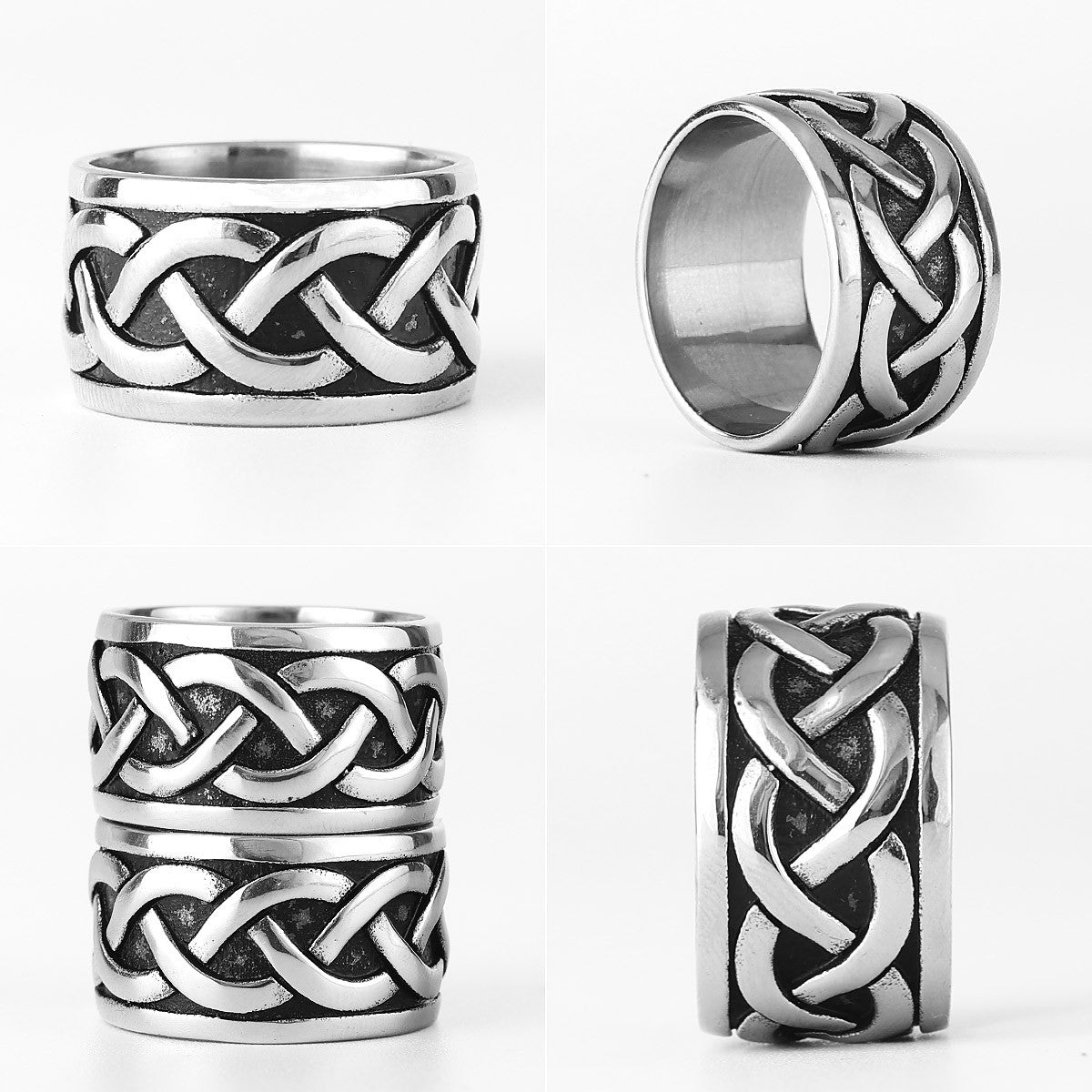 Mens Stainless Steel Celtic Knot Interweave Simple Classic Fashion Rings