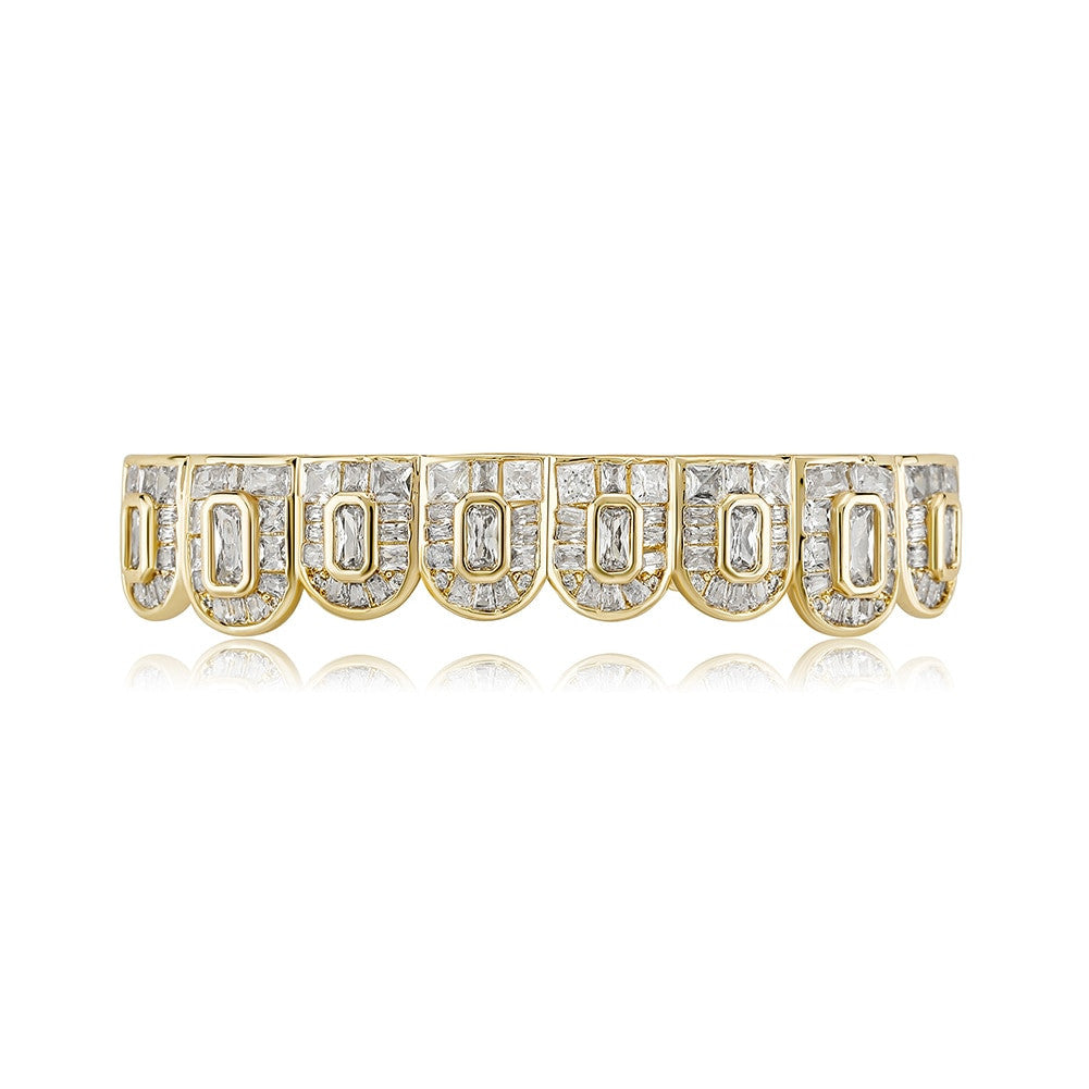 All Baguette | Flooded Ice Hip Hop Micro Pave Teeth Grillz Set