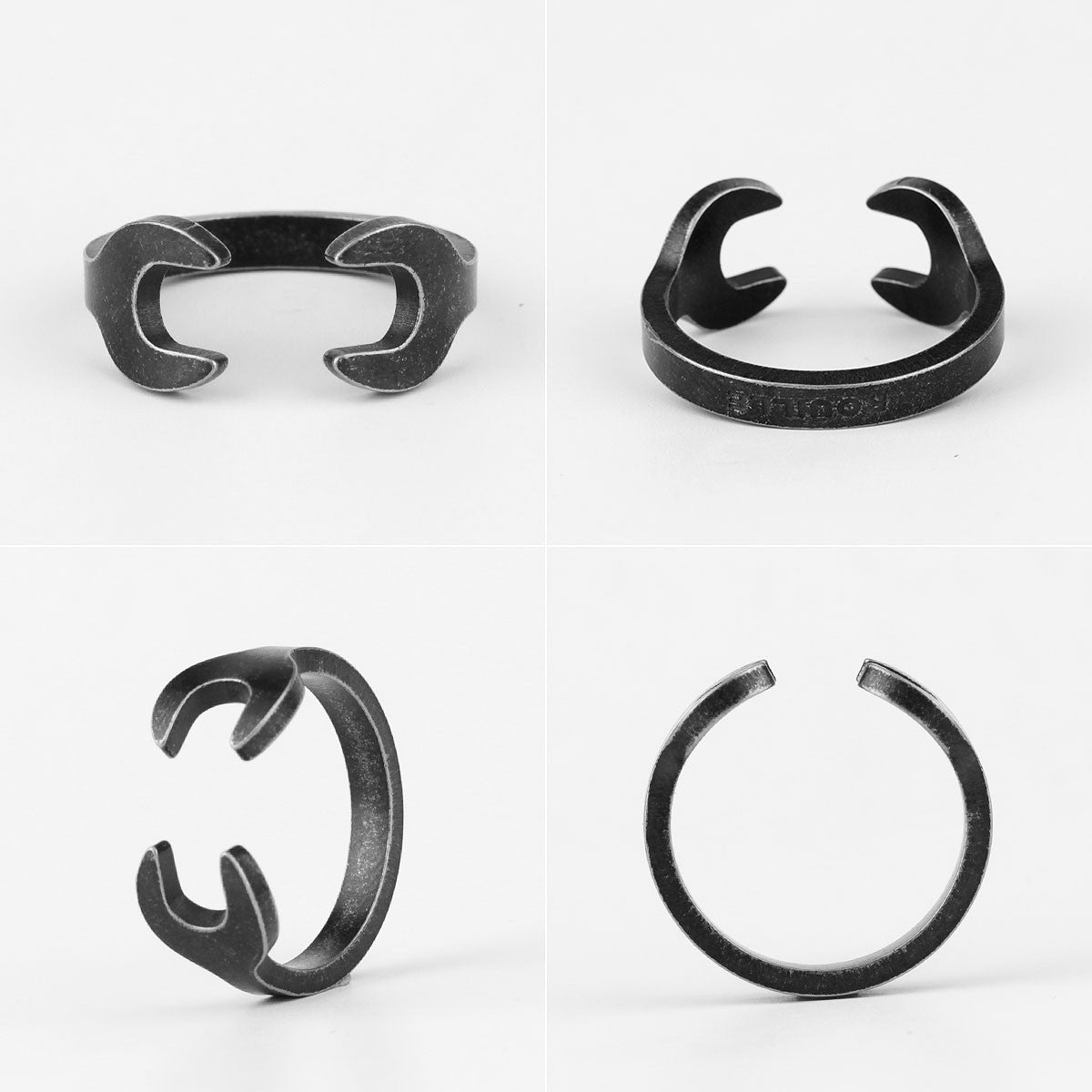 The Wrench | No Fade 316L Black Stainless Steel Grease Monkey Wrench Ring