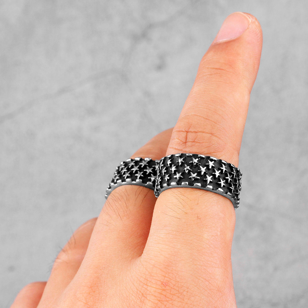 Stars Shine Bright Starry Night 316L Stainless Steel Street Wear Rings