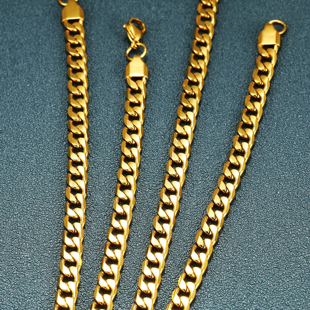 Simple Classic High Fashion 14k Gold 925 Silver Cuban Link Hip Hop Necklaces