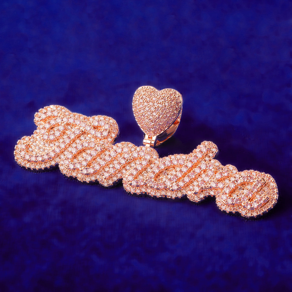 Pink Twilight | Cluster Stone Iced VVS Diamond CZ Prong Set Custom Necklace