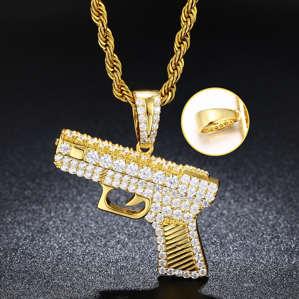 Golden Gunner | 925 Sterling Silver over 18k Gold 380 Pistol Hip Hip P ...