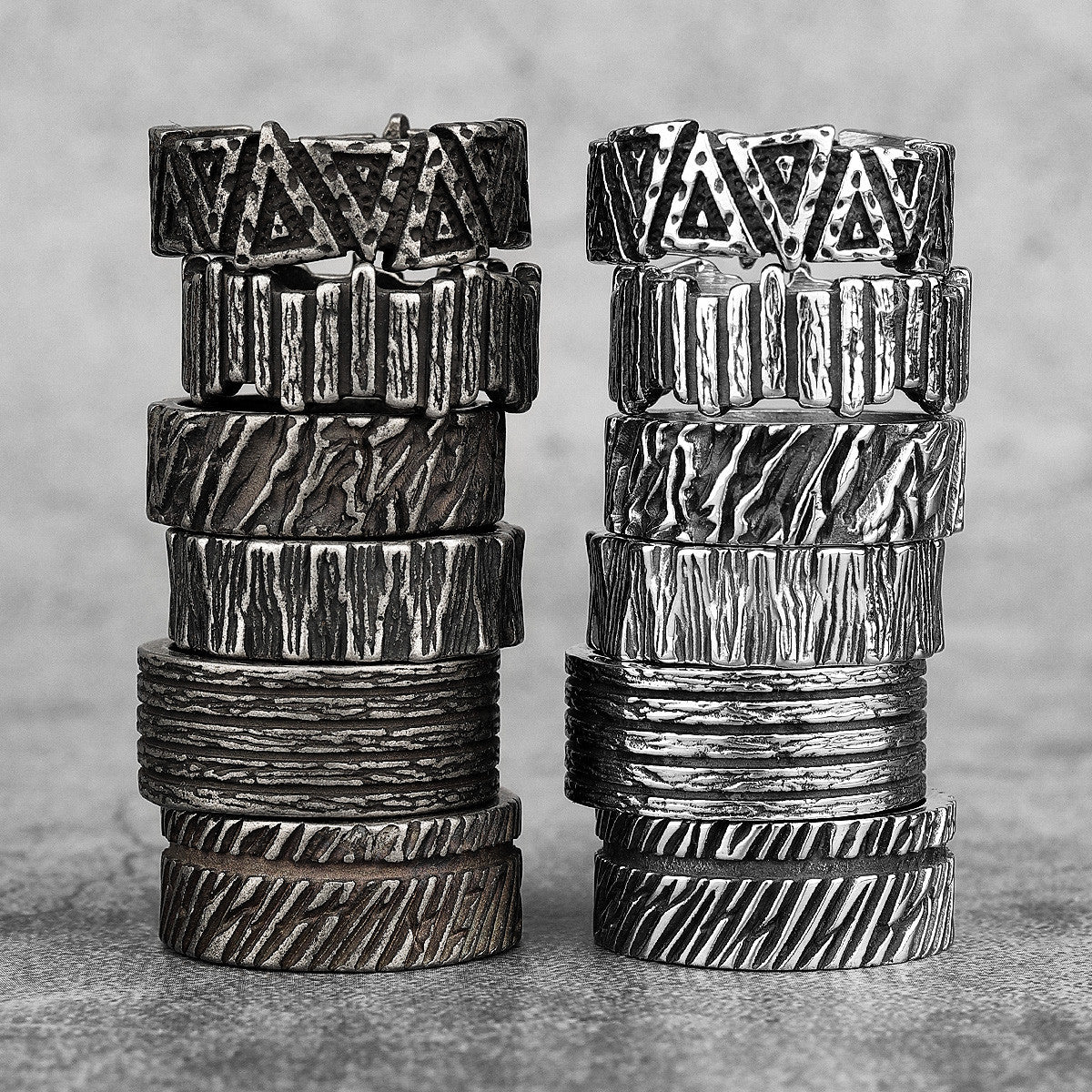 Vintage Black | 316L Stainless Steel Intricate Style Unique Men's Street Wear Rings