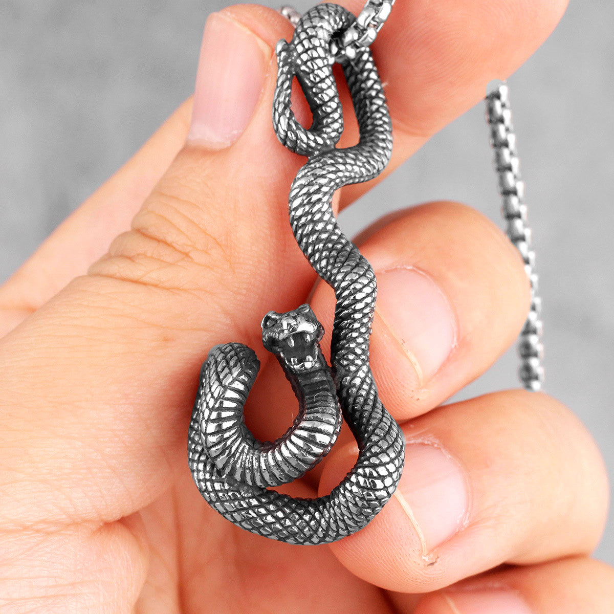 The Viper | Stainless Steel Striking Viper Snake Street Wear Hip Hop Pendant Chain