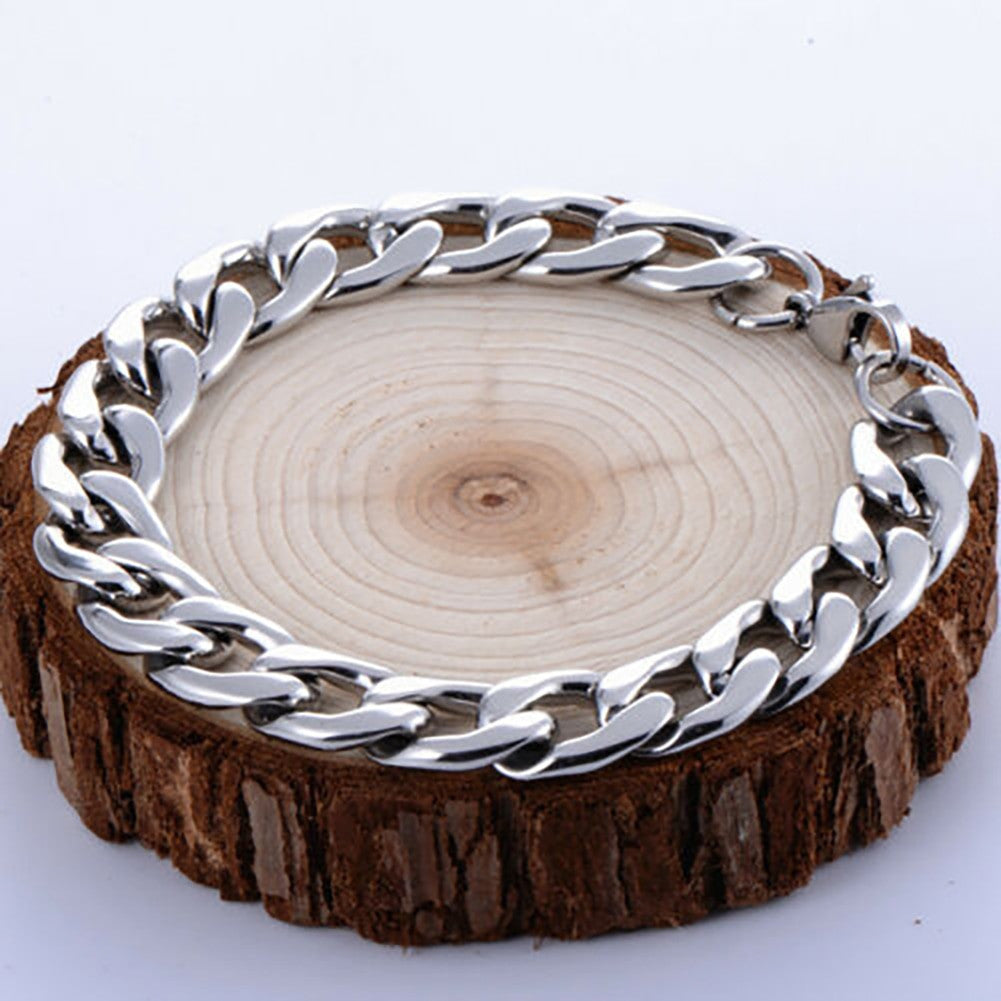 14k Gold Silver Black Stainless Steel Cuban Link Bracelets