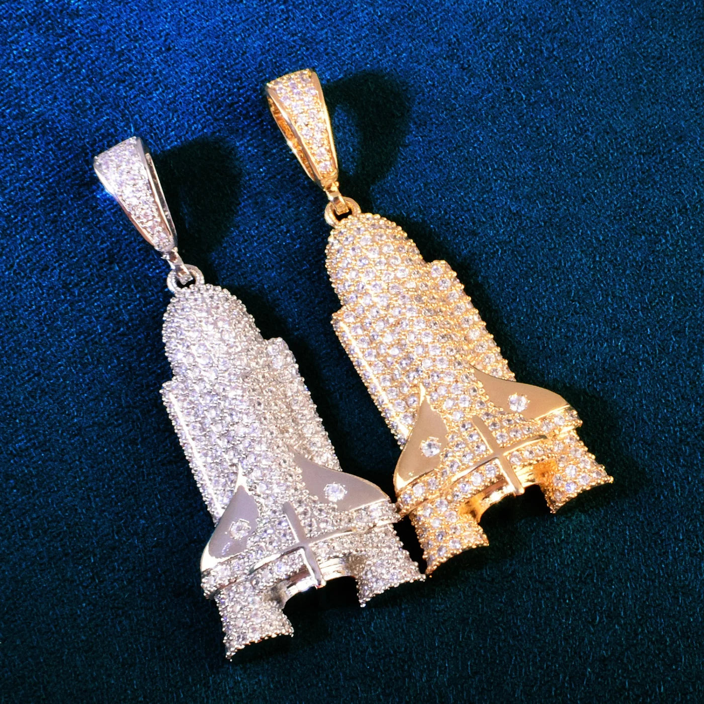 Rocket Ship | VVS Diamond CZ Iced Blinged Out Spaceship Hip Hop Pendant