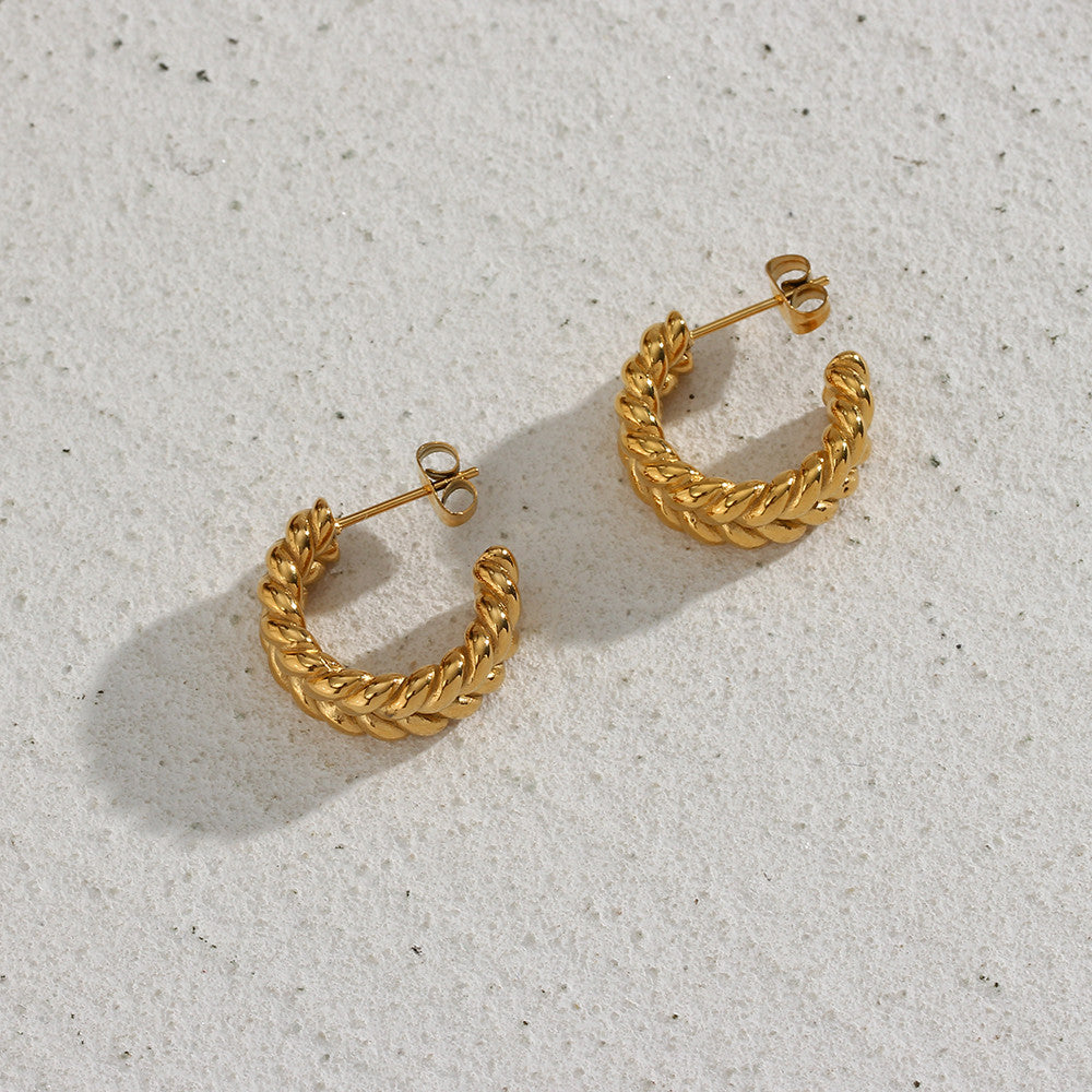 18k Gold High End Fashion Tarnish Free Waterproof Stainless Steel Funky Earrings