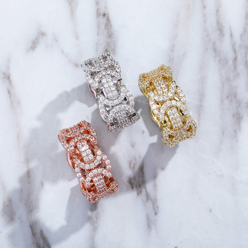 Iron Sharpens Iron | Double Axe Head VVS Diamond CZ Iced Blinged Out Rings