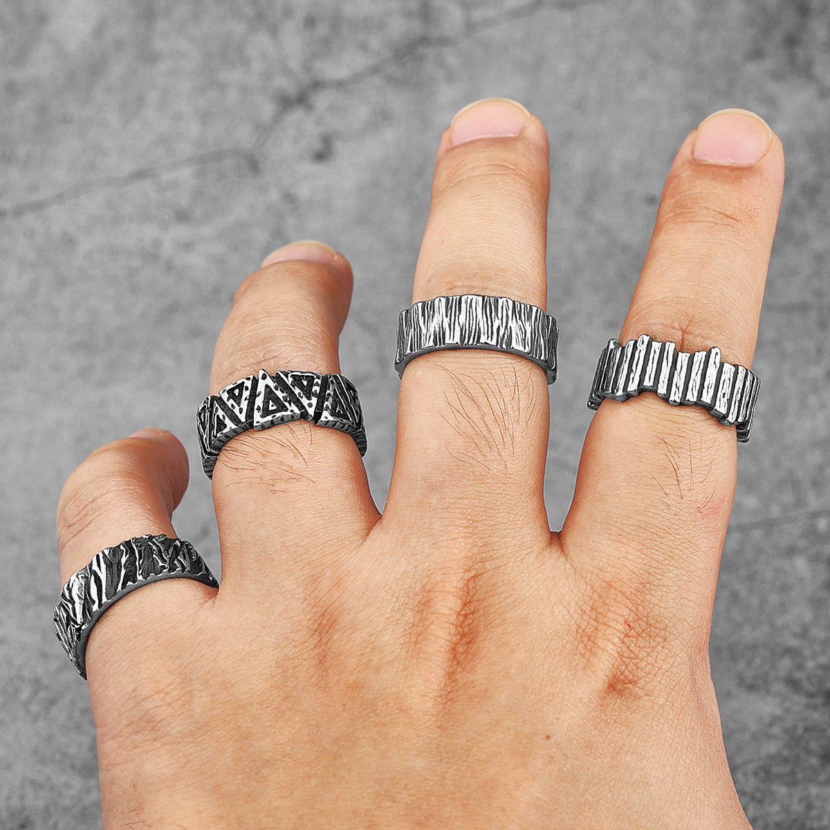 The Triangle | 316L No Fade Solid Stainless Steel Geometry Designer Men's Rings