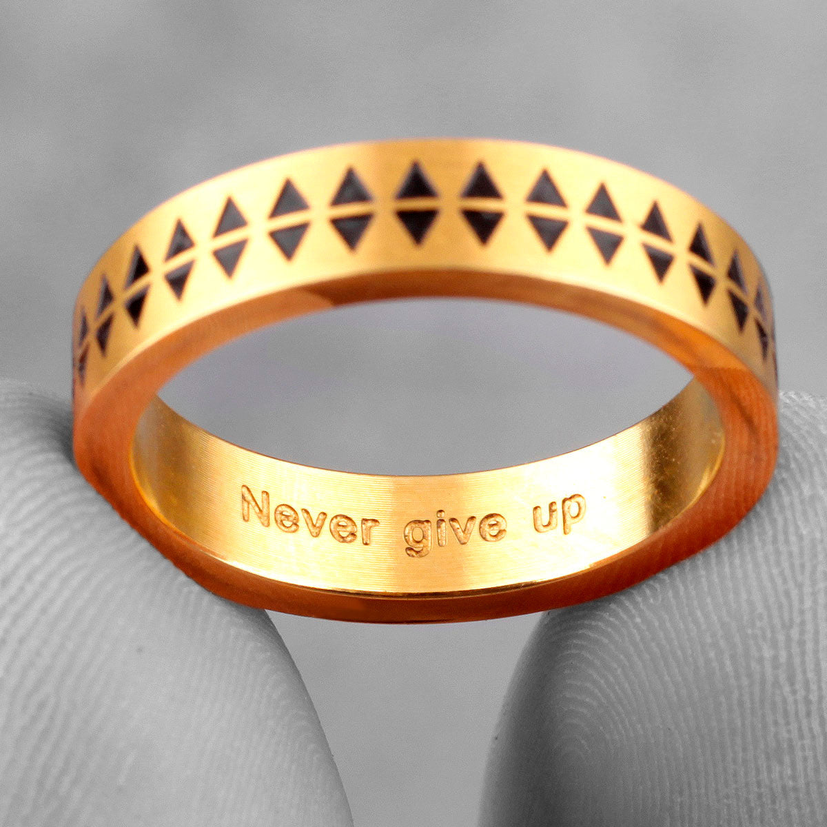 Totem | 14k Gold Black over Solid Stainless Steel Vintage Couple Lovers Rings