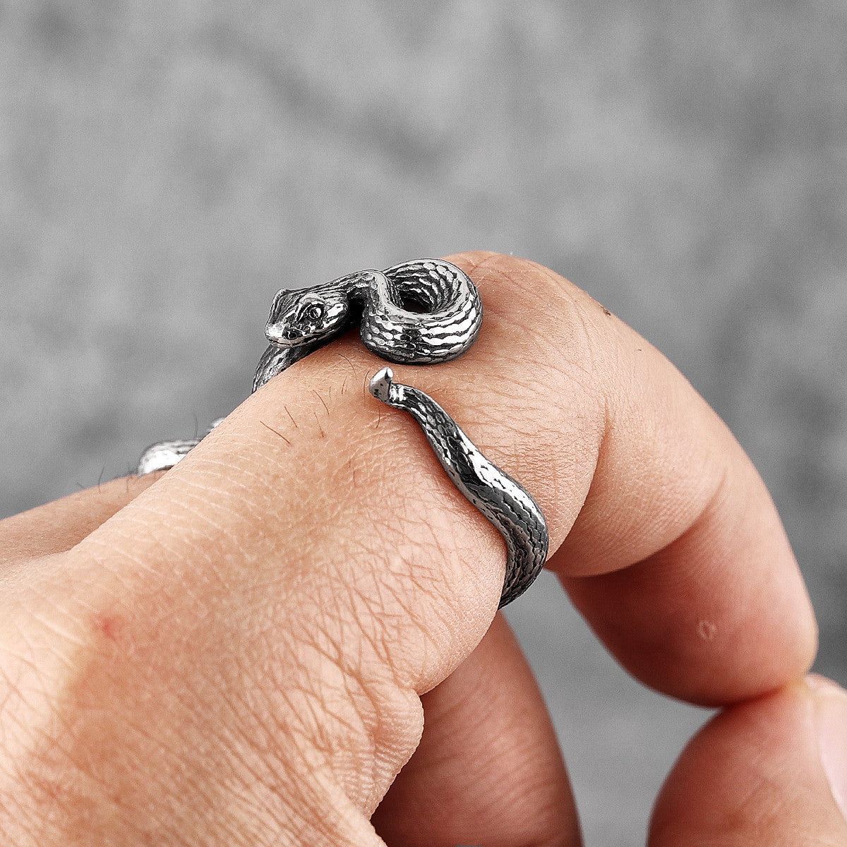 Rattlesnake Viper | 316L Stainless Steel Mens Street Wear Rings