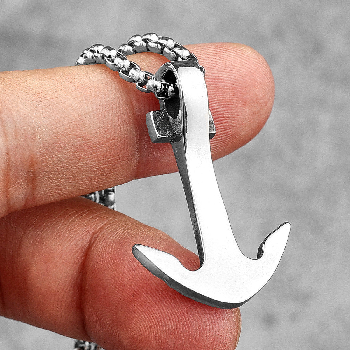 Cutting Anchor | 316L Stainless Steel Men's Nautical Carved Anchor Pendant