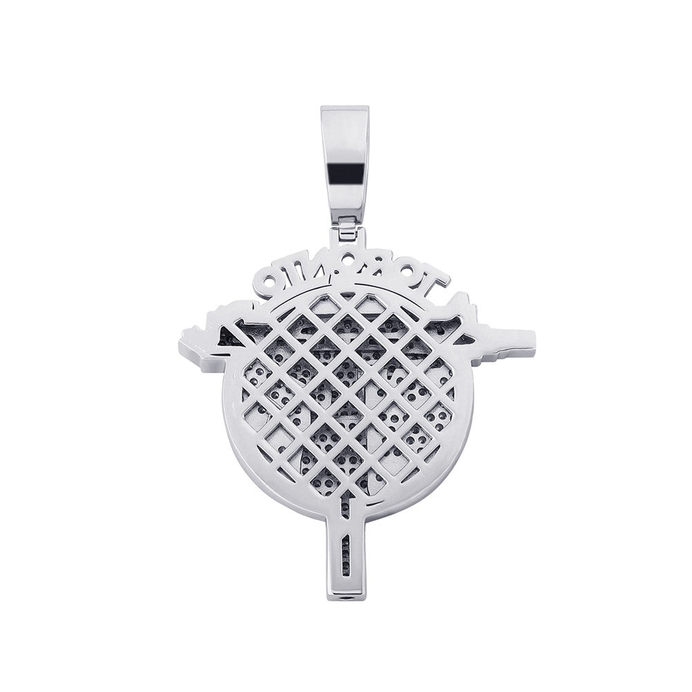 14k Gold 925 Silver Bling Toronto UZI Gun Hip Hop Pendant Chain Necklace