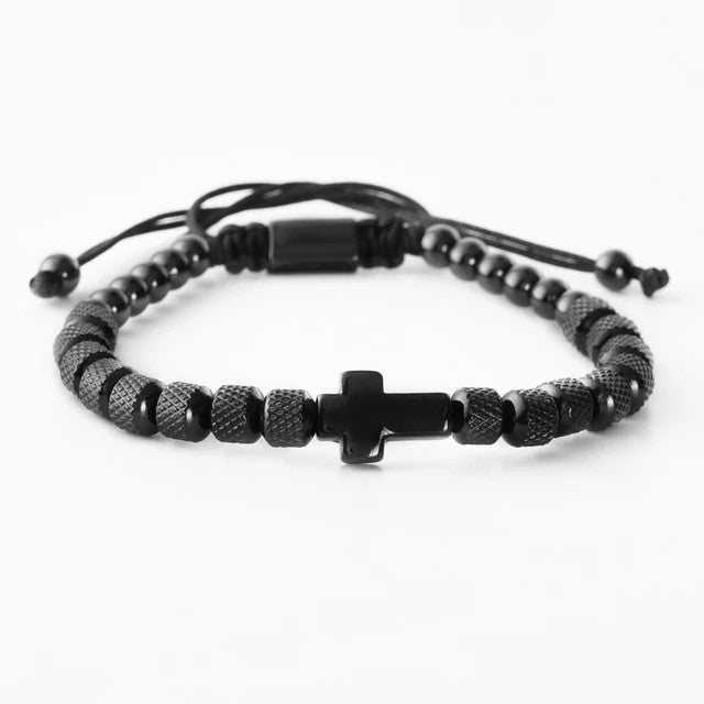 Opulent Eternal Cross | 316L Stainless Steel Luxury Cross Beaded Bracelet