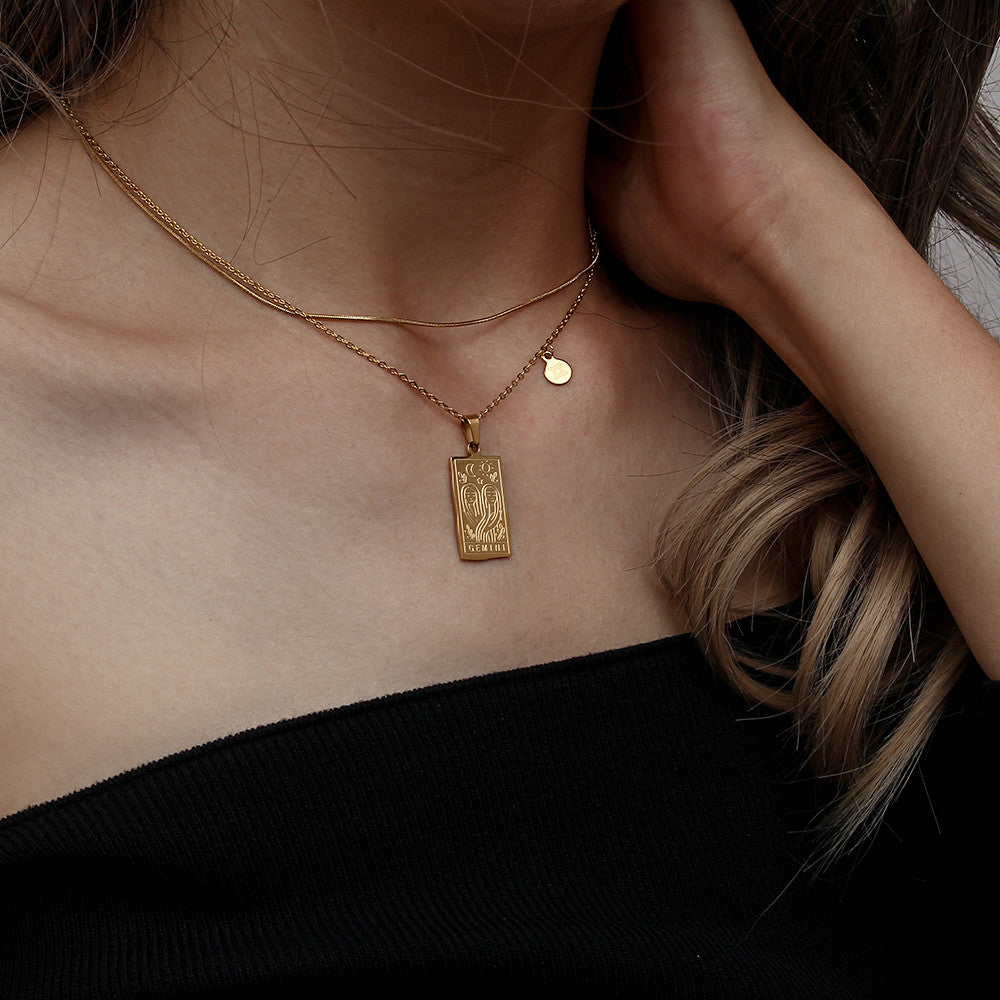 18k Gold Stainless Steel Waterproof Designer Thin Snake Chain Necklace