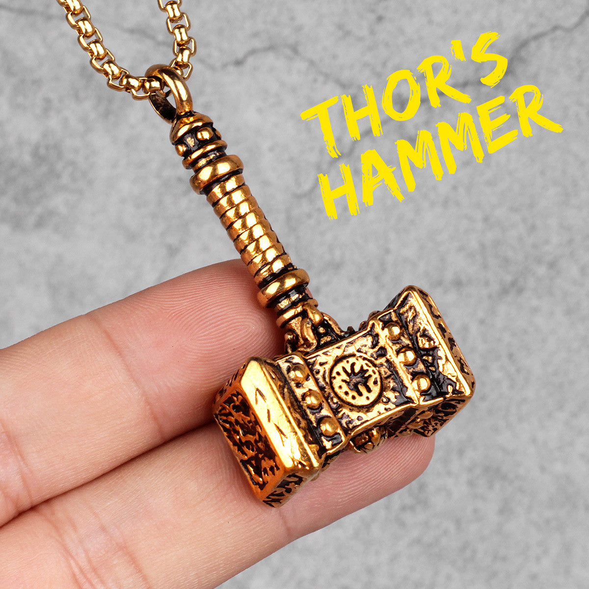 Hammer Of The Gods | Mens 14k No Fade Stainless Steel Viking Pendant